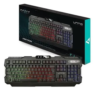 TECLADO USB GAMING CON ILUMININACION RGB UNNO KB6781BK 100% Nuevo
