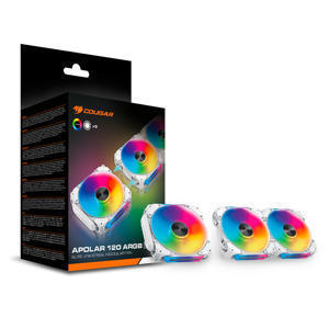 KIT DE 3 VENTILADORES COUGAR APOLAR 120MM ARGB BLANCO 100% Nuevo
